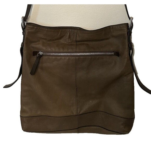 Coach 70308 Thompson Leather Bag Dark brown Gray Rare - Picture 4 of 8